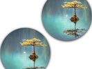 Set of 2 Tree Of Zen #3 Slipmat Turntable 12