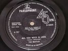 BEATLES All You Need Is Love single No TV Reference Text Solid Centre 1st press
