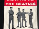 THE BEATLES     She Loves You     45 rpm record w/ Picture sleeve on SWAN label