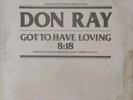 Don Ray - GOT TO HAVE LOVING - RARE Promo 12