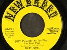 DIZZY JONES: just as sure / why me NEW BREED 7