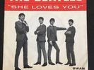 The Beatles She Loves You Swan 4152 Original Super Rare Picture Sleeve 45 7” Vg+