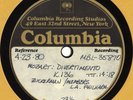CBS Masterworks Reference Acetate, Pinchas Zukerman, LA Phil, Mozart K. 136