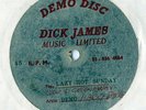Unreleased Dick James acetate Harry Barter 60s Lazy Hot Sunday Cook & Greenaway