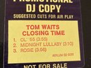 Tom Waits 1973 Promo LP Closing Time White Label NM- Vinyl SD5061 Asylum Records