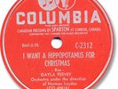 1953 GAYLA PEEVEY Christmas 78 RPM Record. I Want a Hippopotamus for Christmas