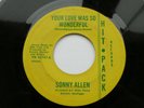 Detroit Soul- Sonny Allen -Your Love Was So Wonderful HIT PACK VG+ 45 RPM RECORD