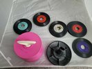 Disk-Go-Case Pink 45 Record Holder With Fourty Five 45s included