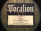 78 RPM - VOCALION 1285 - FRANKIE HALF PINT JAXON - KNONK A JUG - V++ (HOKUM)