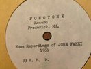 John Fahey 1961 Home recordings (unissued) Fonotone 33rpm M-
