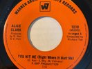 NORTHERN SOUL Alice Clark YOU HIT ME Warner Bros 45 rare Canadian pressing EX