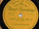 Clarence Garlow 78rpm - Macy's 5001- Blues As You Like It / She's So Fine (E-)