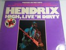 Jimi Hendrix High, Live’n, Dirty Red Vinyl With Jim Morrison VG+-B3