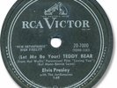 1957 ELVIS PRESLEY Rock’n Roll 78 RPM Record. Teddy Bear