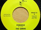 GERMS first 7“ from 1977 'Forming' only 500 records of this US repress from 1982