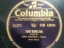 78rpm BEN DAVIES Tom Bowling / come into the garden maud COLUMBIA DB 1205