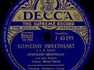 STEPHANE GRAPELLY & BERYL DAVIS -VOCAL- Someday Sweetheart 78rpm Schellack S4746