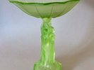 Walther and Sohne Uranium Green Glass Art Deco the 3 Graces Centrepiece Rare VGC