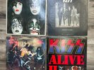 KISS Records 4 w/Posters Alive/Alive II, Dressed to Kill, Dynasty Poor Conditon