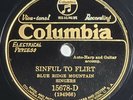 Blue Ridge Mountain Singers - Sinful To Flirt - Columbia 15678, Country 78, 1930