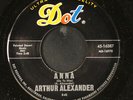 ARTHUR ALEXANDER: anna / i hang my head and cry DOT 7