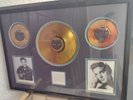 Elvis  Presley  3  gold plated records Framed