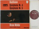 BRUNO WALTER BEETHOVEN SYMPHONIES 4 & 5 PHILIPS ED.1 HIFI STEREO 835541 AY EX-NM