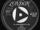 HARVEY and the MOONGLOWS Ten Commandments Of Love Rare UK Tri Center VG 45