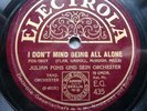 schellackplatte, Julian Fuhs, I Don´t Mind Being All Alone