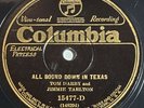 Darby & Tarlton - All Bound Down In Texas - Columbia 15477, Country 78, 1929