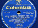 BENNY GOODMAN HELEN WARD BUDDY CLARK 1934 Columbia BLUE WAX 78 E+ 100% Percent