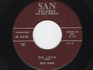 '59 TENN. Rockabilly DON WADE Oh Love/Forever Yours SAN 207 M- HEAR NOW