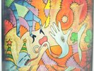 MEAT PUPPETS • Sewn Together • TIE DIE RAINBOW SPLATTER vinyl record LP OOP NEW