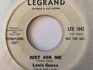 Northern Soul 45 LENIS GUESS Just Ask Me/Workin' For My Baby Legrand Promo HEAR