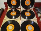 6 Rare 1965 and 1966 Seeburg 1000 Orange Label Basic Library Records, 16 2/3 RPM