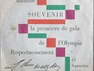 RARE*** JOHNNY HALLYDAY Souvenir De La Première De Gala De L'Olympia 1961