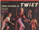 45T. JOHNNY HALLYDAY - DEDICACE - viens danser le TWIST +3 - signé sur Pochette