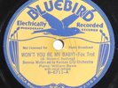 Bennie Moten & Kansas City Orch - Won't You Be My Baby? - Bluebird 6711 Jazz 78