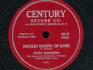 78tk-Jazz -CENTURY 3018-Edith Johnson-(Nickles worth of liver/Honey Dripper Bl)