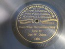 VICTOR MONARCH  78 RPM c 1901 #3286 by DAN W QUINN THAT'S WHAT THE GERMANS SANG