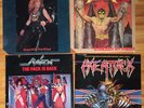 4 1980s HEAVY METAL Vinyl Records - RAVEN EXE Rhett Forrester AXE ATTACK - MINT