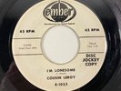Ember 1023 Cousin Leroy - I'm Lonesome / Up the River, Blues PROMO 7