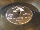 78 rpm Elvis Presley - I Want You, I Need You, I Love You  VG/VG+ plays great