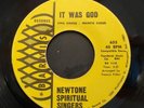 Newtone Spiritual Singers - It Was God - Barvis 45 VG SOUL/GOSPEL RARE