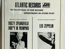 LED ZEPPELIN PROMO LP Dep.  In Store Play, Dusty Springfield Shrink EX/EX