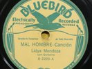 Lydia (Lidya) Mendoza MAL HOMBRE original Bluebird 78 rpm 1934 TEJANO TEX-MEX