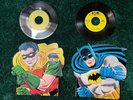 Batman & Robin 1966 45RPM vinyl records with cardboard die-cut sleeves