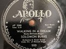 R&B/ SOUL- SOLOMON BURKE- APOLLO 78 RPM- WALKING IN A DREAM / NO MAN WALKS