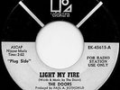 THE DOORS WLP DJ Copy Promo 45 LIGHT MY FIRE 1967 Elektra with sleeve EX