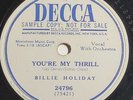 Billie Holiday - You're My Thrill/Crazy He Calls Me, Decca 24796, Jazz 78, 1949